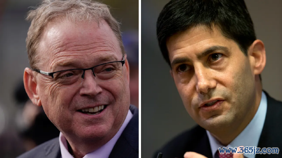 好意思国国度经济委员会主任凯文・哈塞特(左)与前好意思联储理事凯文・沃尔什。