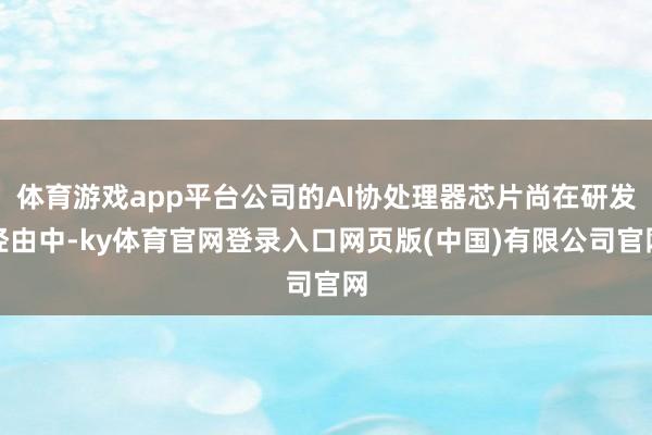 体育游戏app平台公司的AI协处理器芯片尚在研发经由中-ky体育官网登录入口网页版(中国)有限公司官网