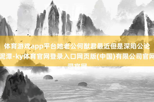 体育游戏app平台她老公何猷君最近但是深陷公论泥潭-ky体育官网登录入口网页版(中国)有限公司官网