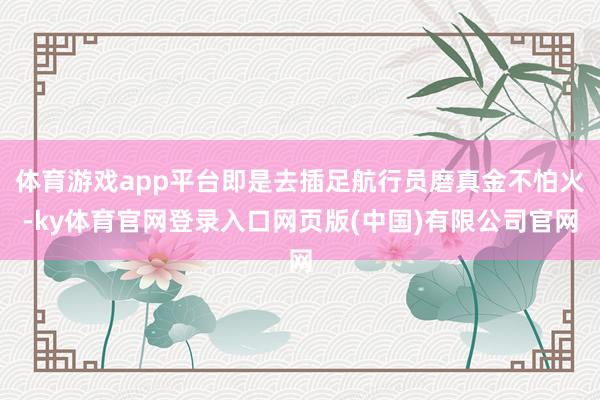 体育游戏app平台即是去插足航行员磨真金不怕火-ky体育官网登录入口网页版(中国)有限公司官网