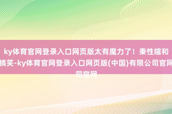 ky体育官网登录入口网页版太有魔力了！秉性暄和搞笑-ky体育官网登录入口网页版(中国)有限公司官网