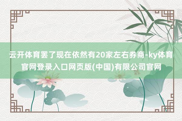 云开体育罢了现在依然有20家左右券商-ky体育官网登录入口网页版(中国)有限公司官网