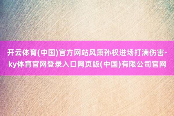 开云体育(中国)官方网站风箫孙权进场打满伤害-ky体育官网登录入口网页版(中国)有限公司官网