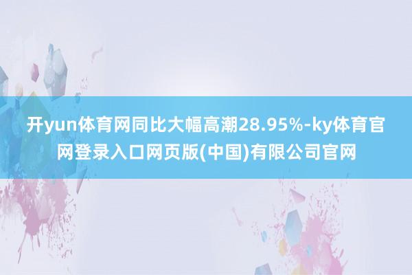 开yun体育网同比大幅高潮28.95%-ky体育官网登录入口网页版(中国)有限公司官网