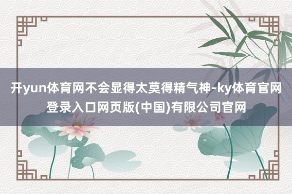 开yun体育网不会显得太莫得精气神-ky体育官网登录入口网页版(中国)有限公司官网